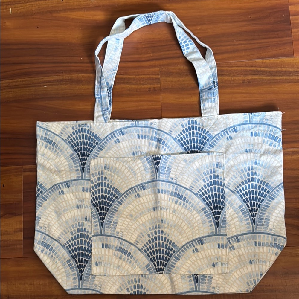 Blue Patterned Tote Bag